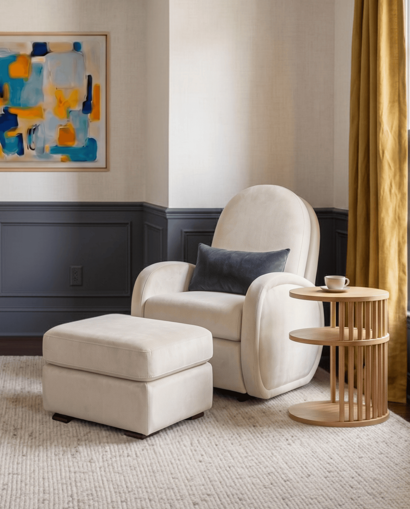 The Austin + Gliding Ottoman + Lumbar Pillow