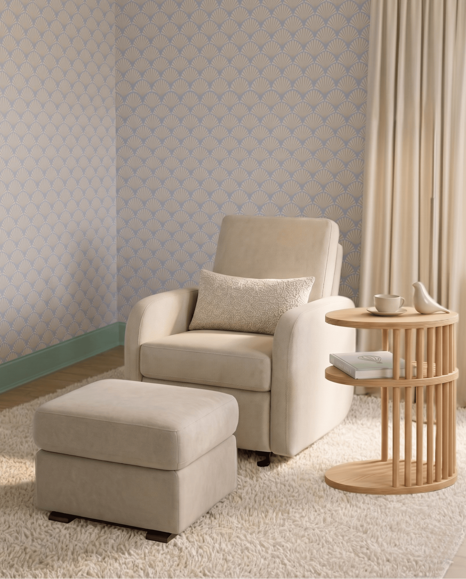 The Porto + Gliding Ottoman + Lumbar Pillow